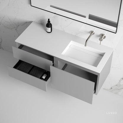 Vola Concrete Grey Vanity Unit with Stone Basin 1200mm