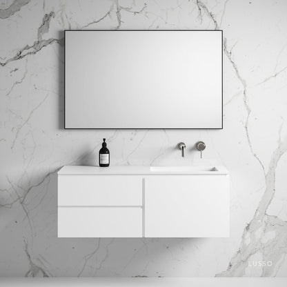 Vola Matte White Vanity Unit with Stone Basin 1200mm
