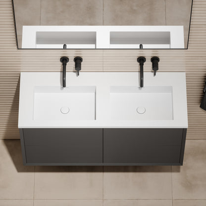Volini Double Bathroom Vanity Unit Matte Anthracite 1200mm
