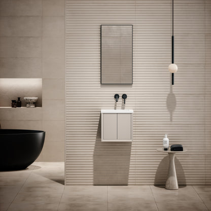 Volini Matte Cappuccino Mini Cloakroom Vanity Unit with Stone Basin 400mm