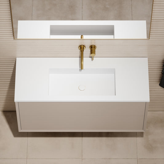 Volini Matte Cappuccino Vanity Unit with Stone Basin 1200mm