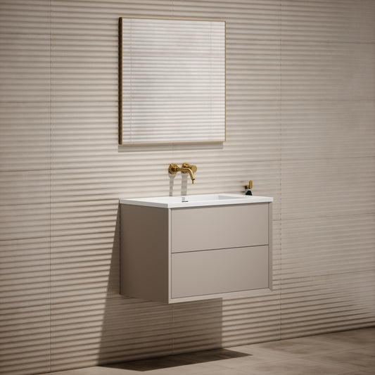 Volini Matte Cappuccino Vanity Unit with Stone Basin 800mm