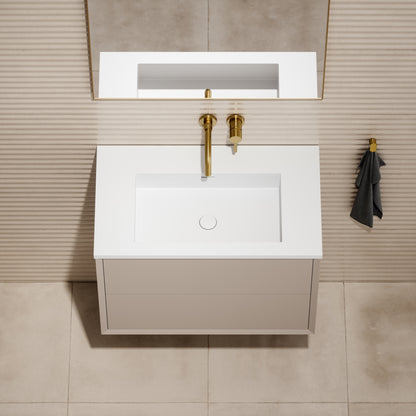 Volini Matte Cappuccino Vanity Unit with Stone Basin 800mm