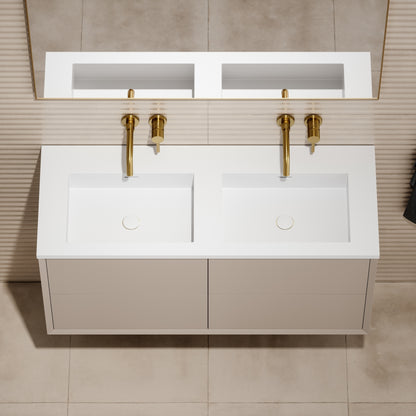 Volini Matte Stone Double Bathroom Vanity Unit 1200mm