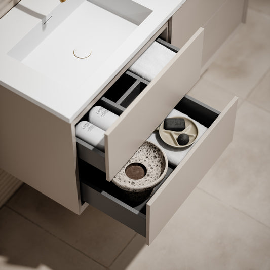 Volini Matte Stone Double Bathroom Vanity Unit 1200mm