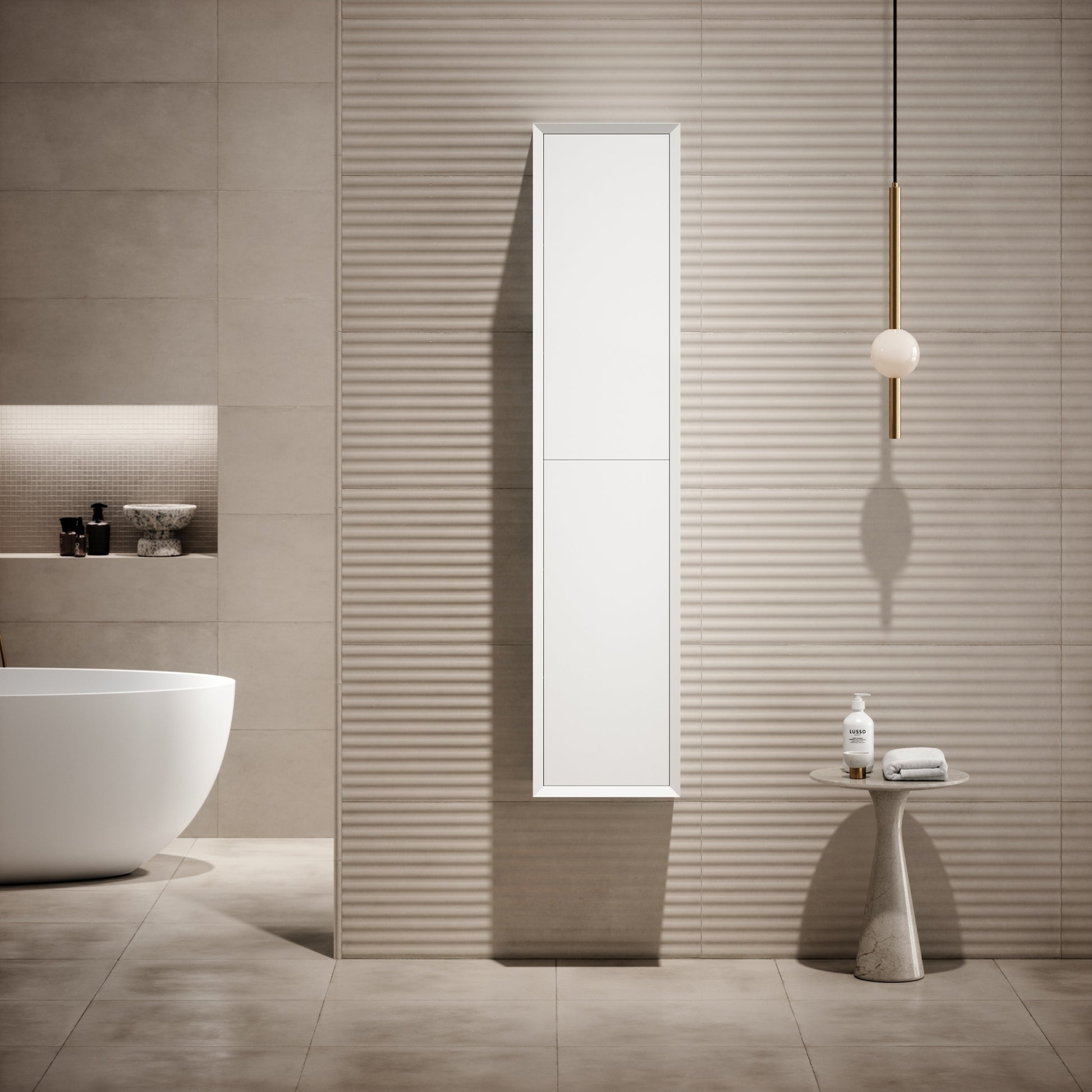 Volini Matte White Bathroom Storage Cabinet 350mm