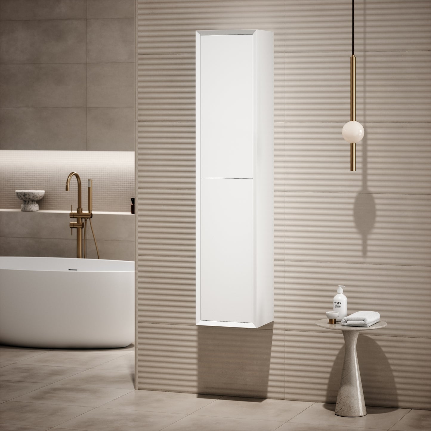 Volini Matte White Bathroom Storage Cabinet 350mm