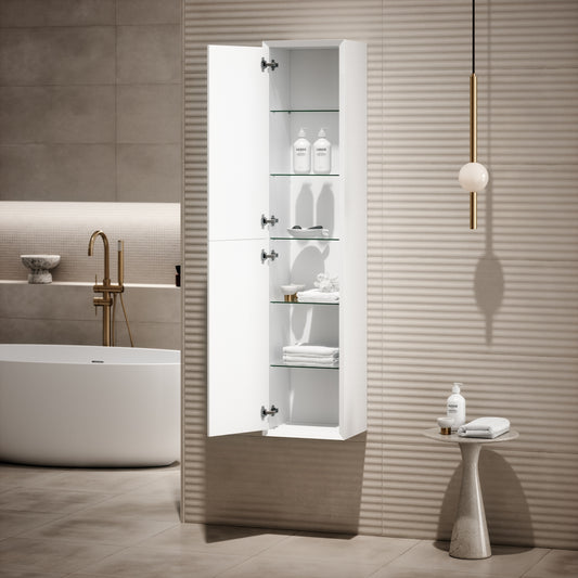 Volini Matte White Bathroom Storage Cabinet 350mm