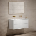 Volini Matte White Double Bathroom Vanity Unit 1200mm