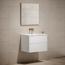 Volini Matte White Vanity Unit with Stone Basin 800mm
