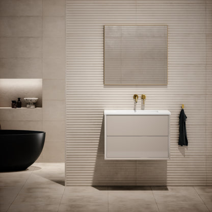 Volini Polished Cappuccino Vanity Unit with Stone Basin 800mm