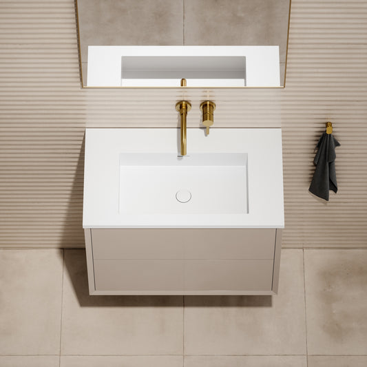 Volini Polished Cappuccino Vanity Unit with Stone Basin 800mm