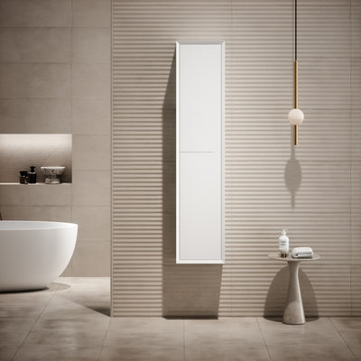 Volini Polished White Bathroom Storage Cabinet 350mm