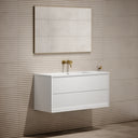 Volini Polished White Vanity Unit with Stone Basin 1200mm