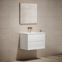 Volini Polished White Vanity Unit with Stone Basin 800mm