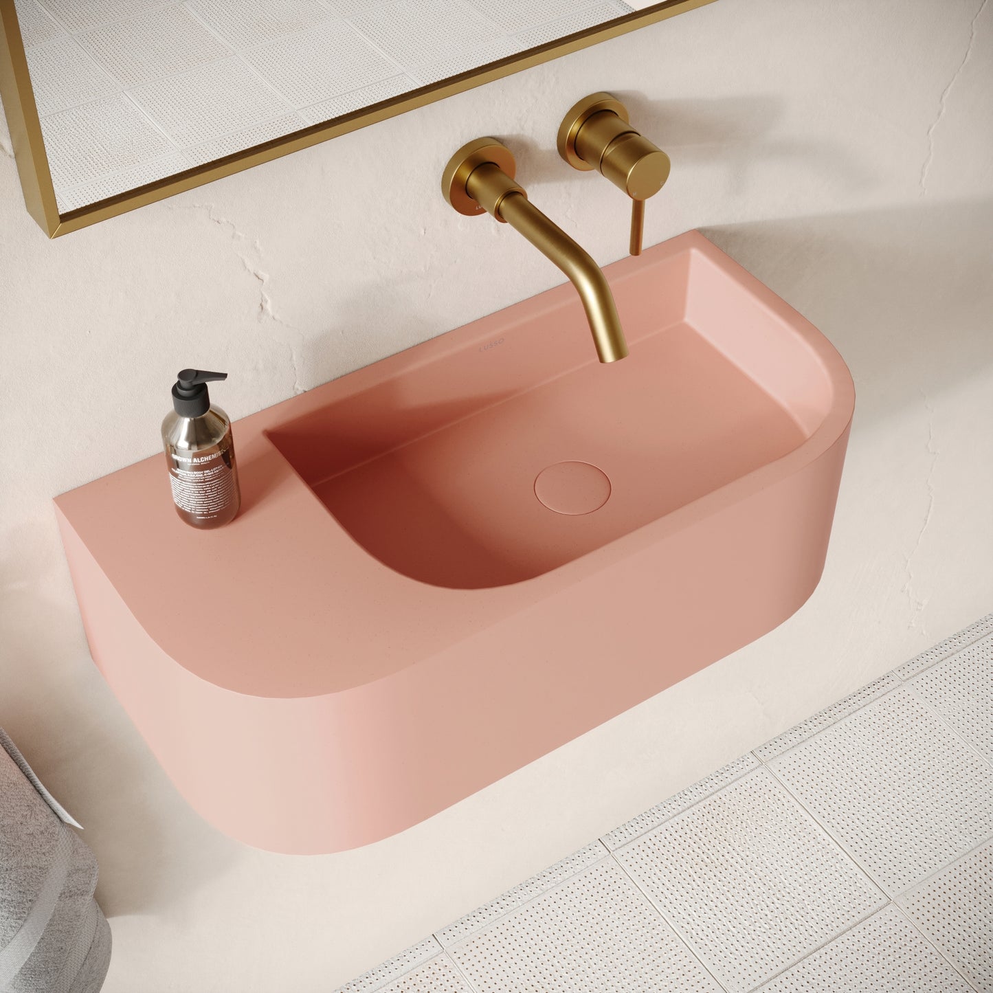 Voluto Blush Concrete Wall Hung Basin 650mm