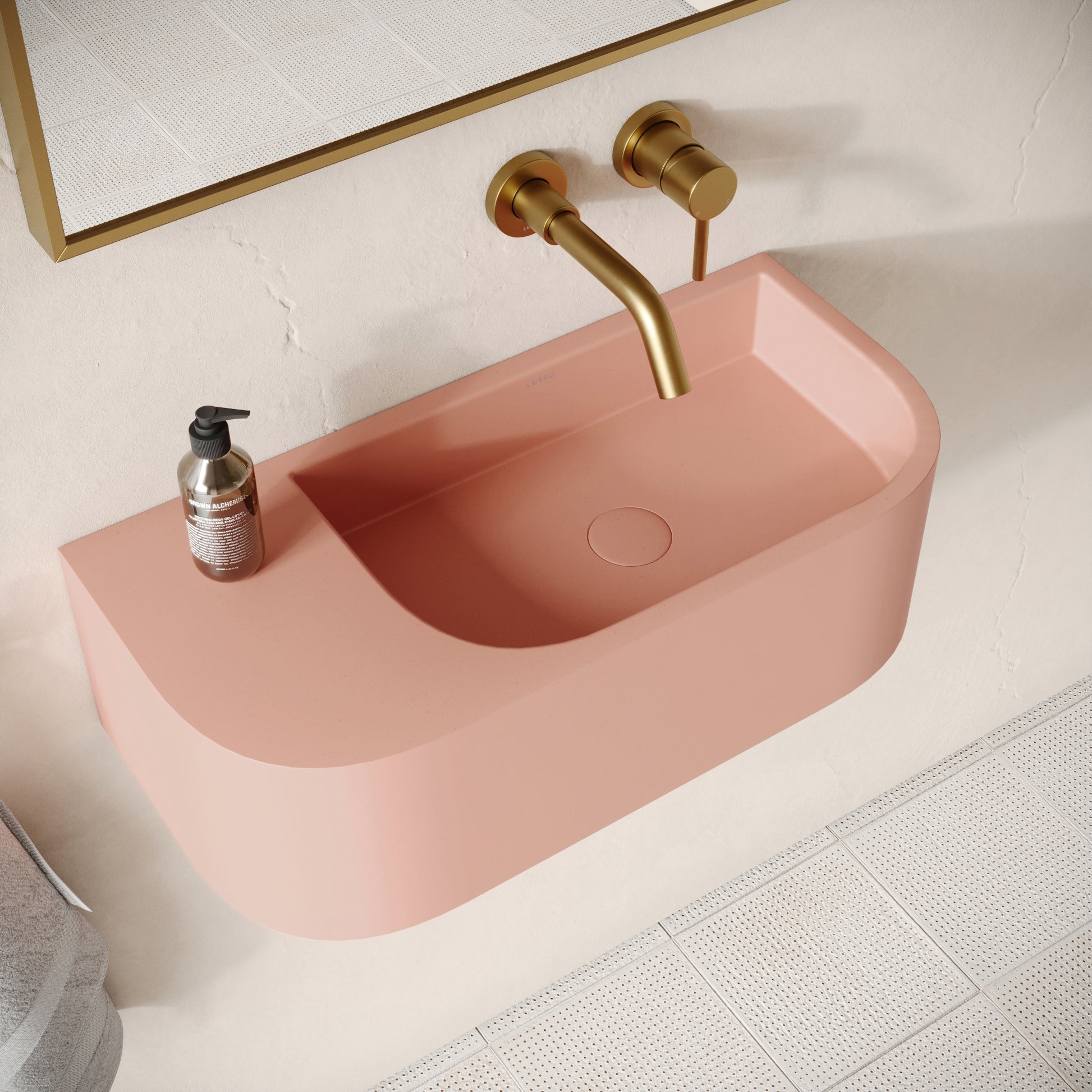 Voluto Blush Concrete Wall Hung Basin 650mm
