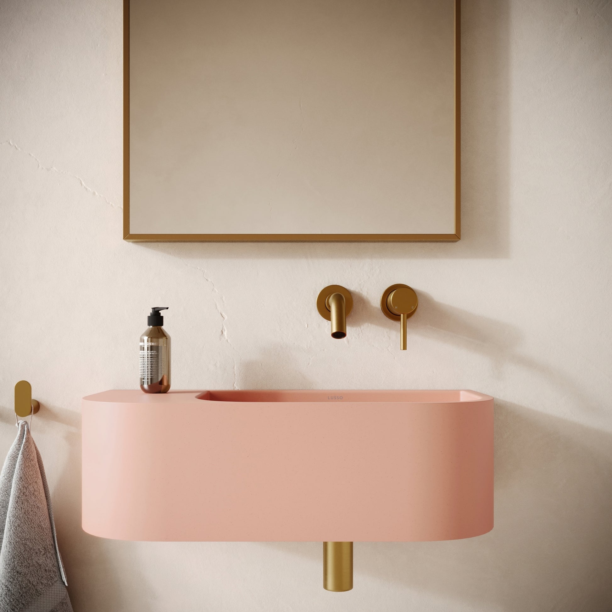 Voluto Blush Concrete Wall Hung Basin 650mm