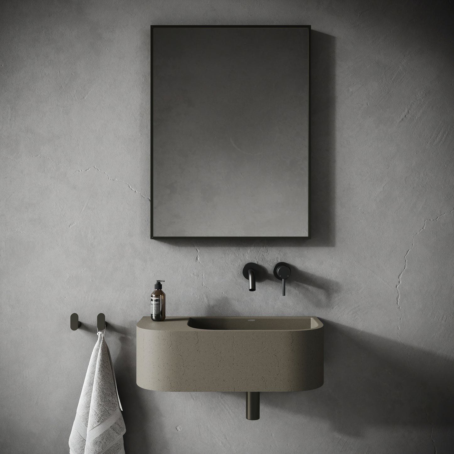 Voluto Concrete Wall Hung Basin 658mm