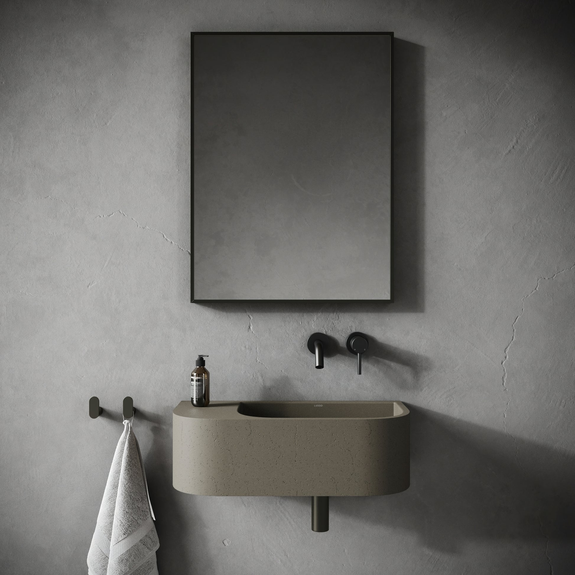 Voluto Concrete Wall Hung Basin 658mm