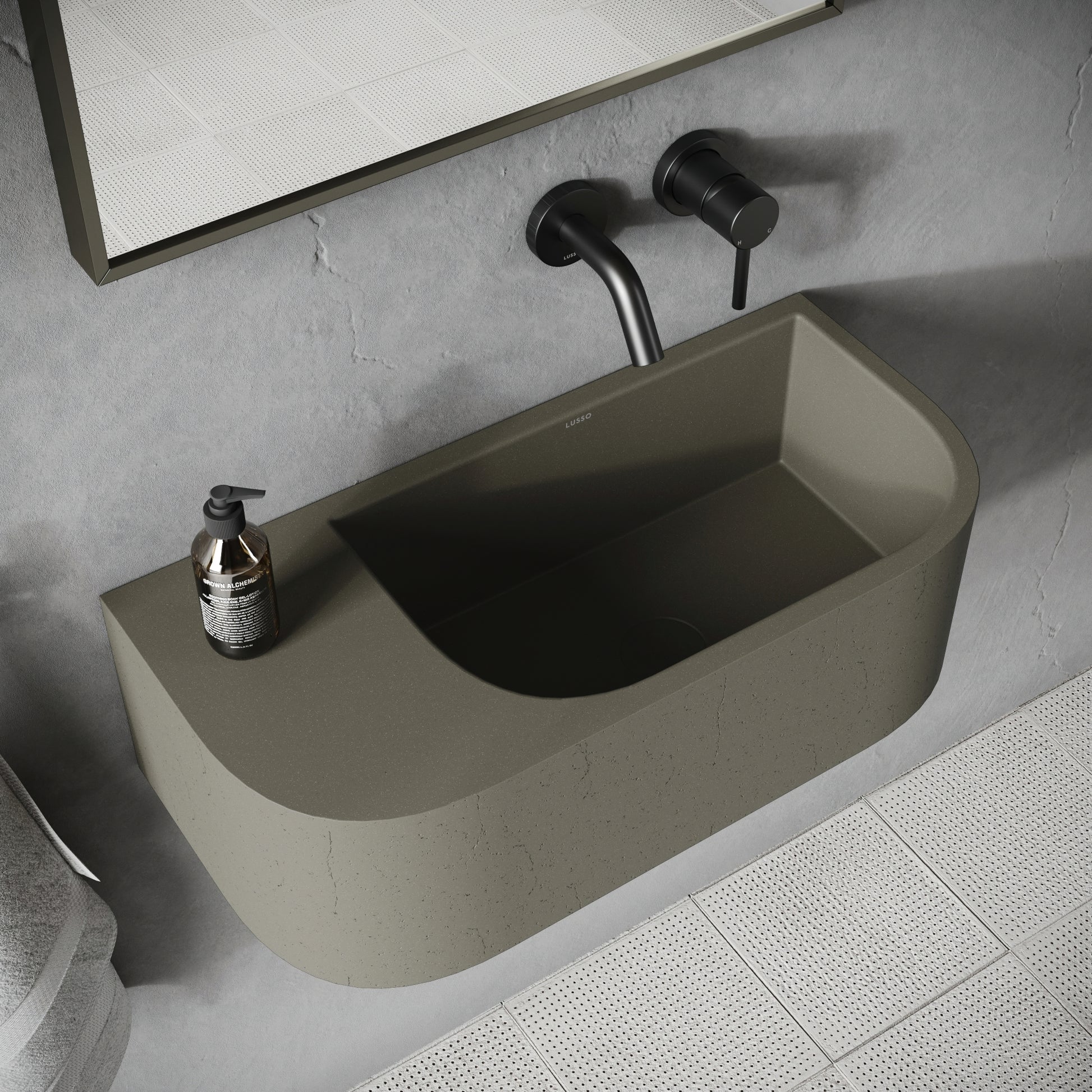 Voluto Concrete Wall Hung Basin 658mm