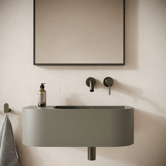 Voluto Oyster Concrete Wall Hung Basin 650mm