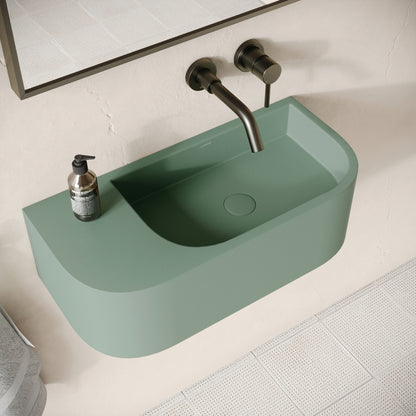 Voluto Seafoam Concrete Wall Hung Basin 650mm