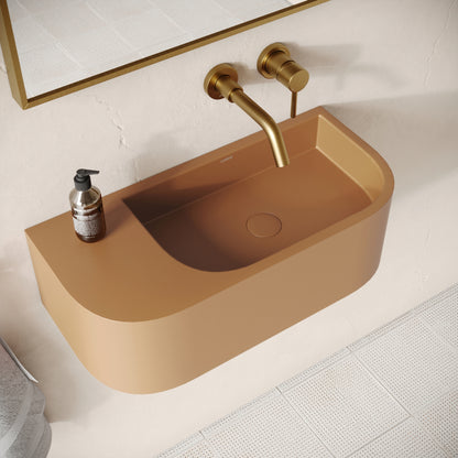 Voluto Sienna Concrete Wall Hung Basin 650mm