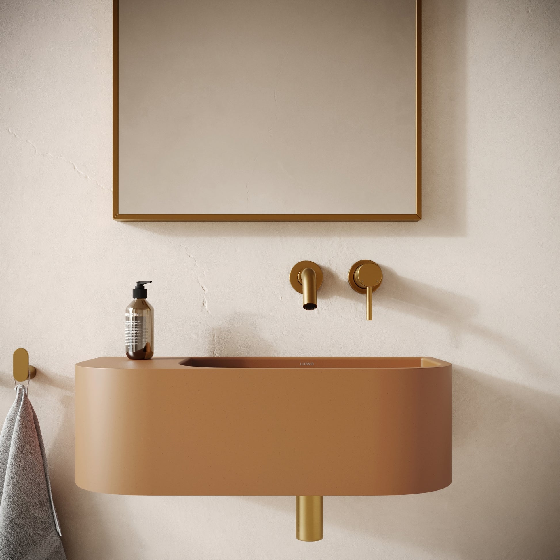 Voluto Sienna Concrete Wall Hung Basin 650mm