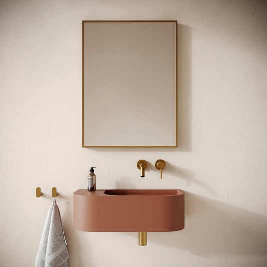 Voluto Terracotta Concrete Wall Hung Basin 650mm