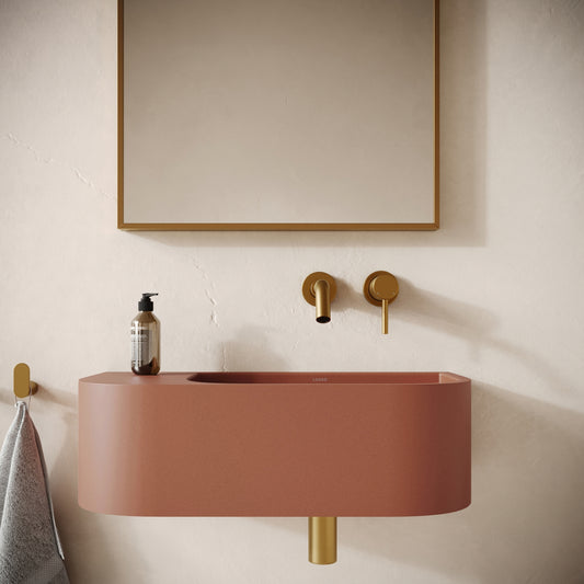 Voluto Terracotta Concrete Wall Hung Basin 650mm