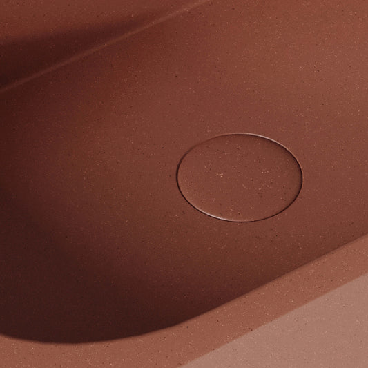 Voluto Terracotta Concrete Wall Hung Basin 650mm