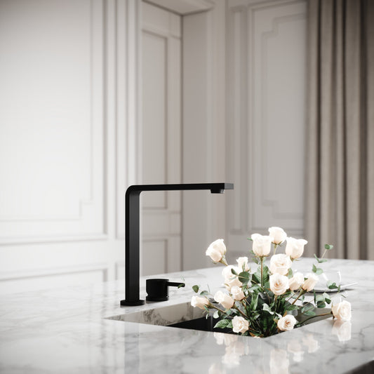 Vuito Modern Square Kitchen Tap Matte Black