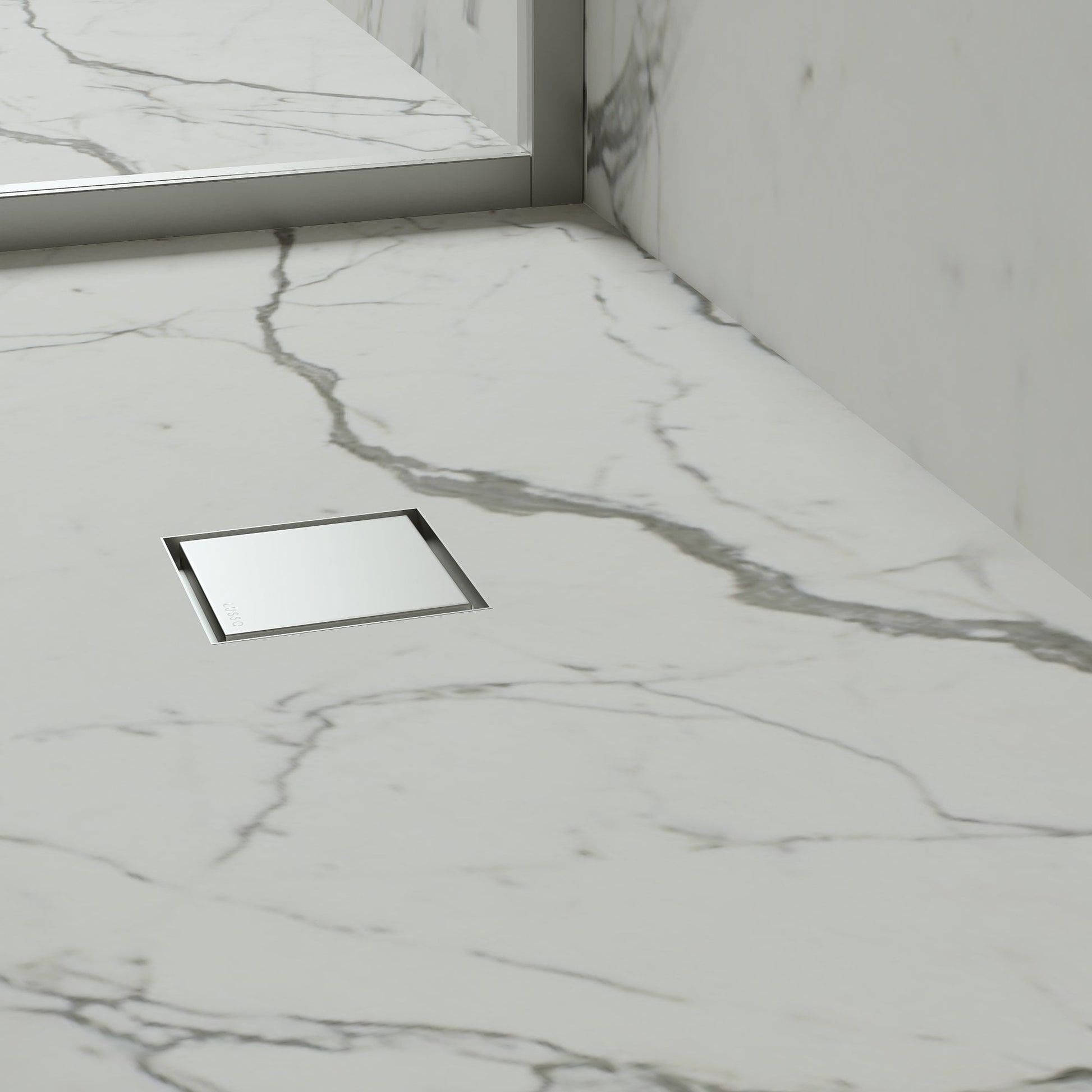 Wet Room Walk in Shower Tray Kit - Centre Drain + Tanking Kit + Brushed Stainless Waste Kit (ALL SIZES)