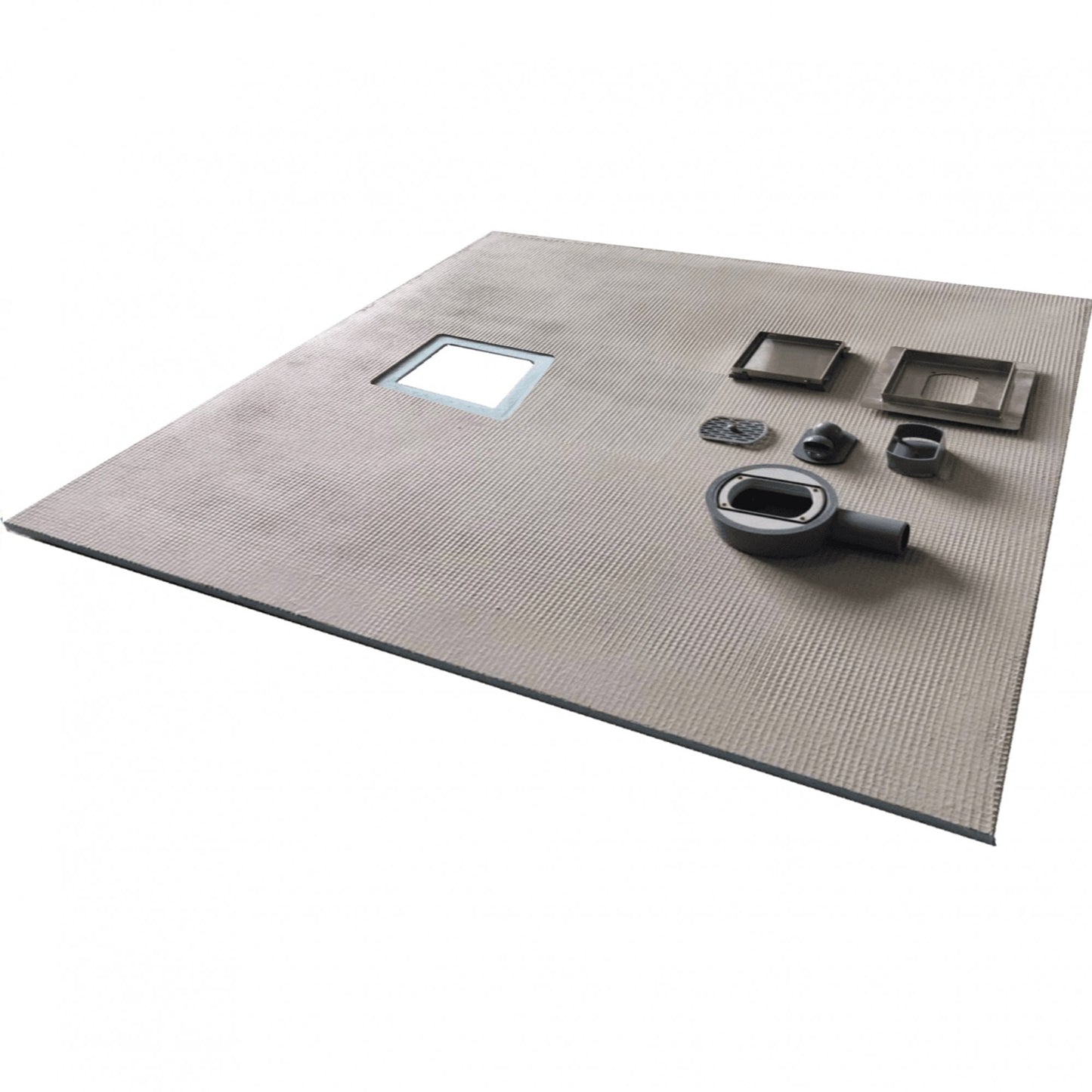 Wet Room Walk in Shower Tray Kit - Offset Drain + Tanking Kit + Matte Black Waste Kit (ALL SIZES)