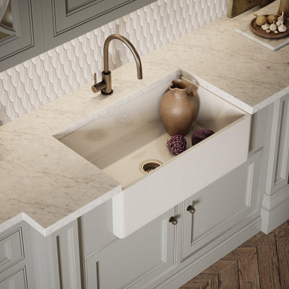 Windsor Large Single White Ceramic Butler Kitchen Sink 800mm