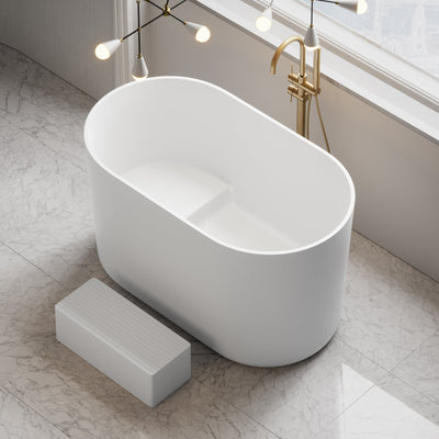 Zen Freestanding Japanese Soaking Bath with Step 1350mm