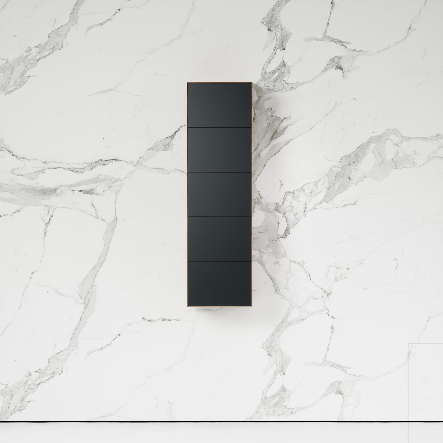 Zotto American Walnut and Black Anthracite Bathroom Storage Cabinet 1200mm