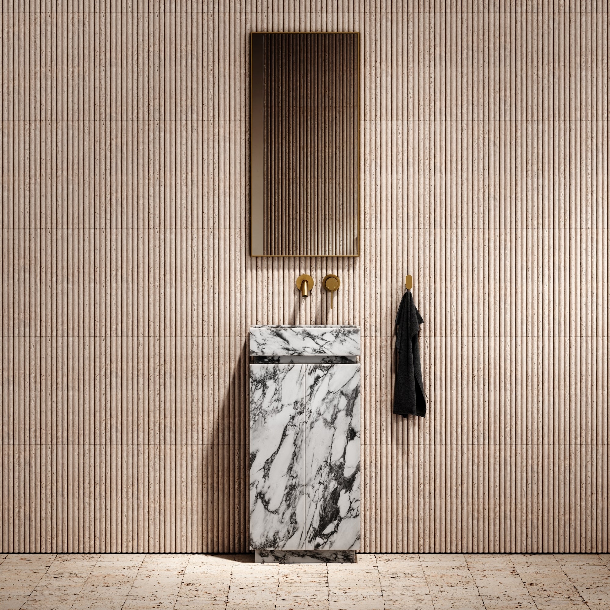 Artista Arabescato Marble Bathroom Vanity Unit 400mm - LUSSO