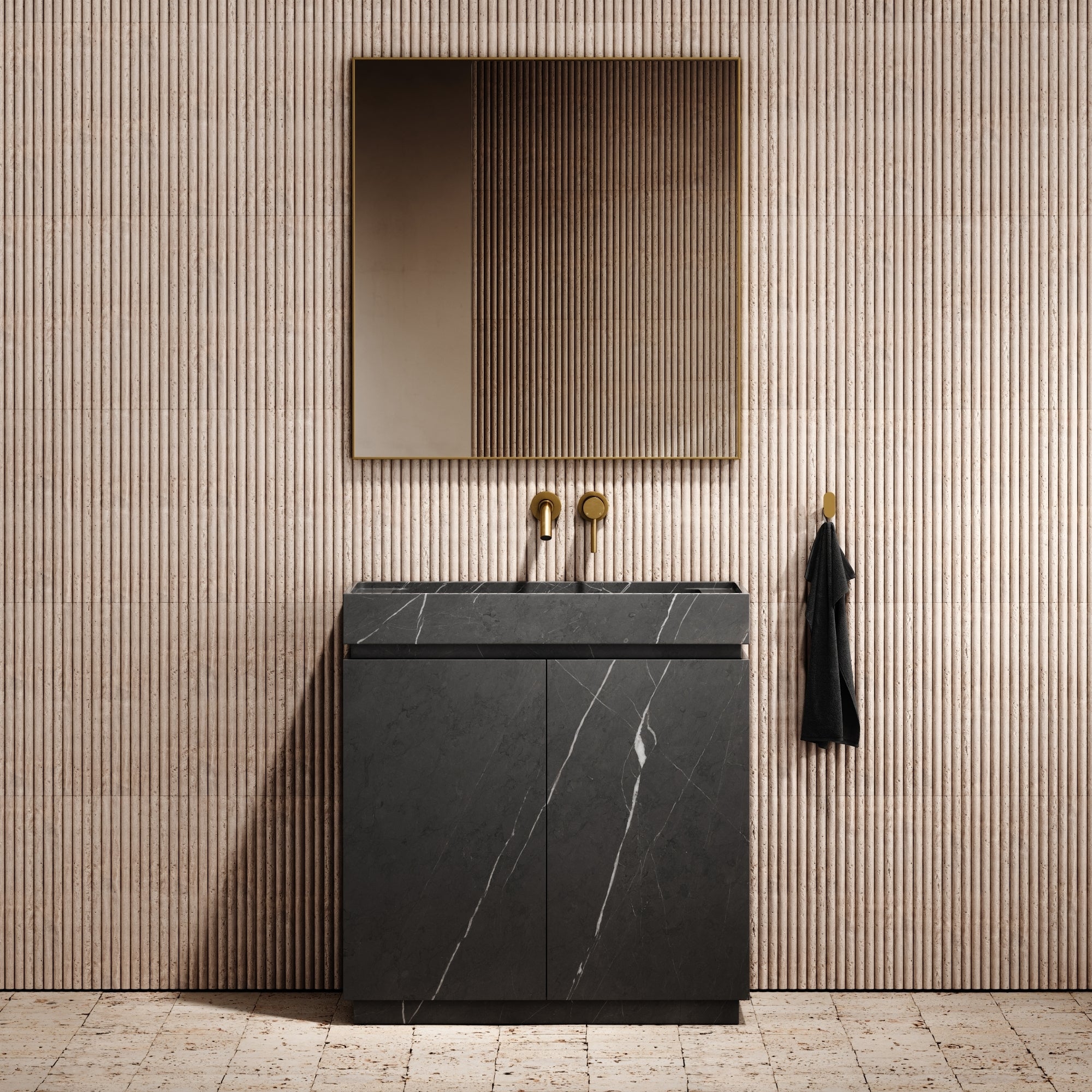 Artista Pietra Grey Marble Bathroom Vanity 800mm LUSSO