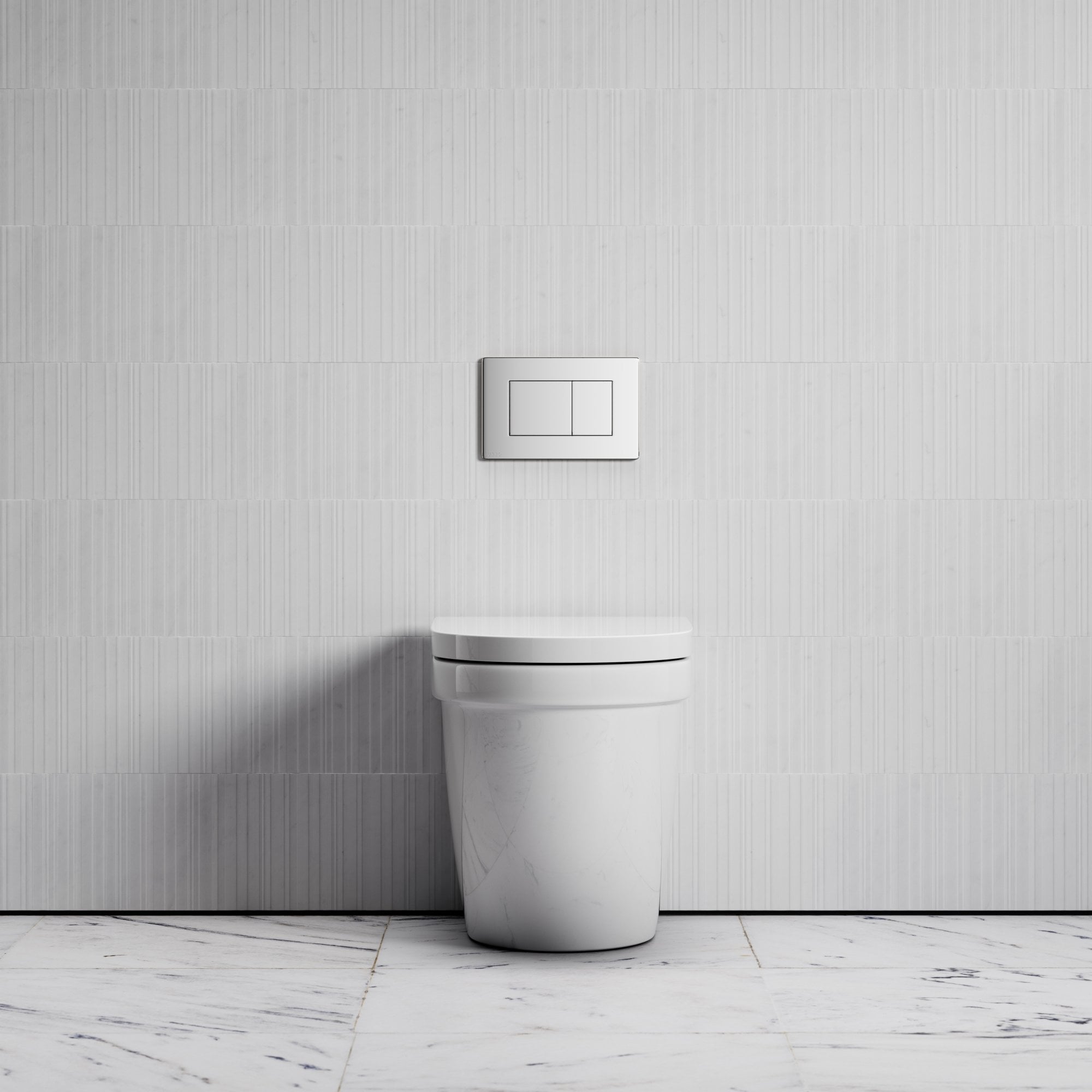 Berkeley Back to Wall Rimless Toilet Chrome Flush Plate LUSSO