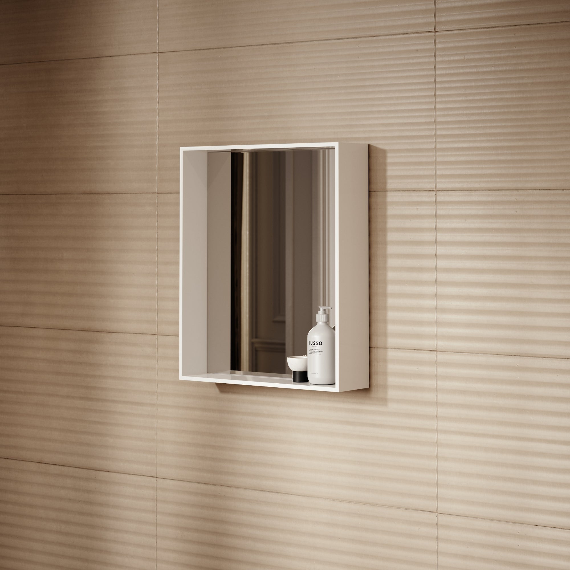Calvi Stone Resin Shelf Mirror Matte 500 - LUSSO