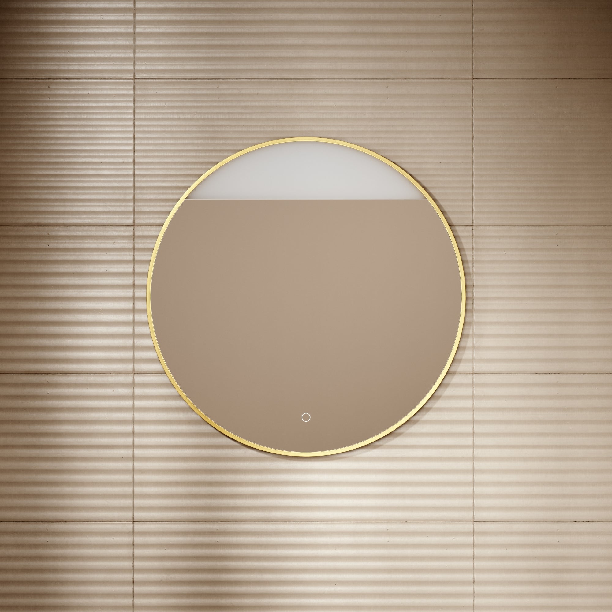 Luxe Round Mirror with Light Brushed Gold 800 LUSSO